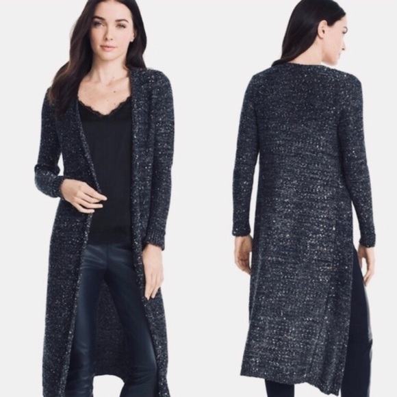 WHITE HOUSE BLACK MARKET Sequined Duster - Picture 1 of 9